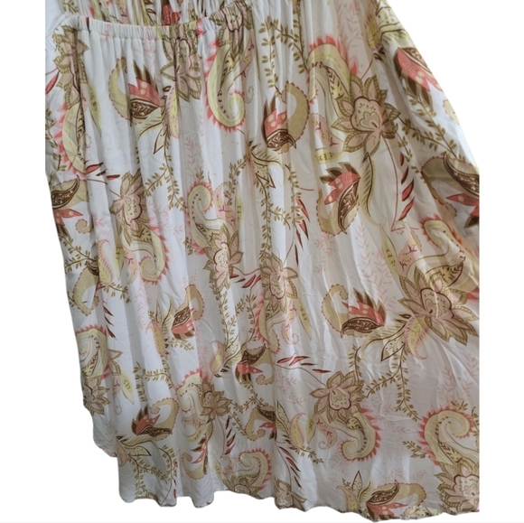 J. Jill Floral Paisley Apron Style Sleeveless Midi Summer Dress Large Petite - Picture 5 of 8